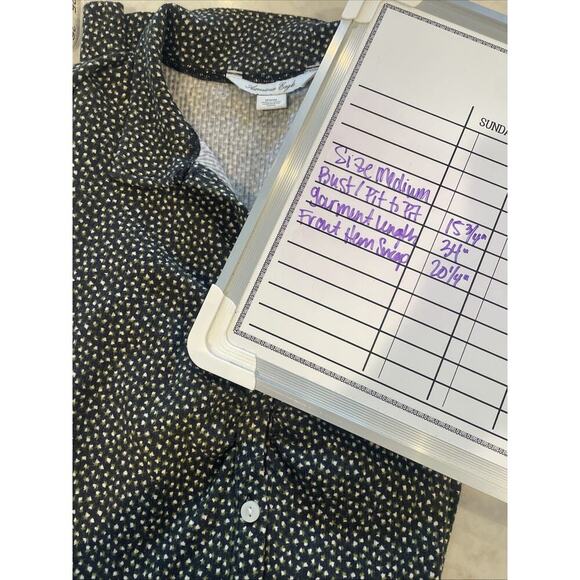 American Eagle Women's 90s Floral Button Down Mini Dress Sz M Y2K Ribbed Stretch - Picture 8 of 11